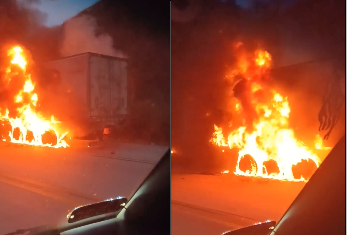 Carreta Pega Fogo Na Rodovia Br Em Ant Nio Dias