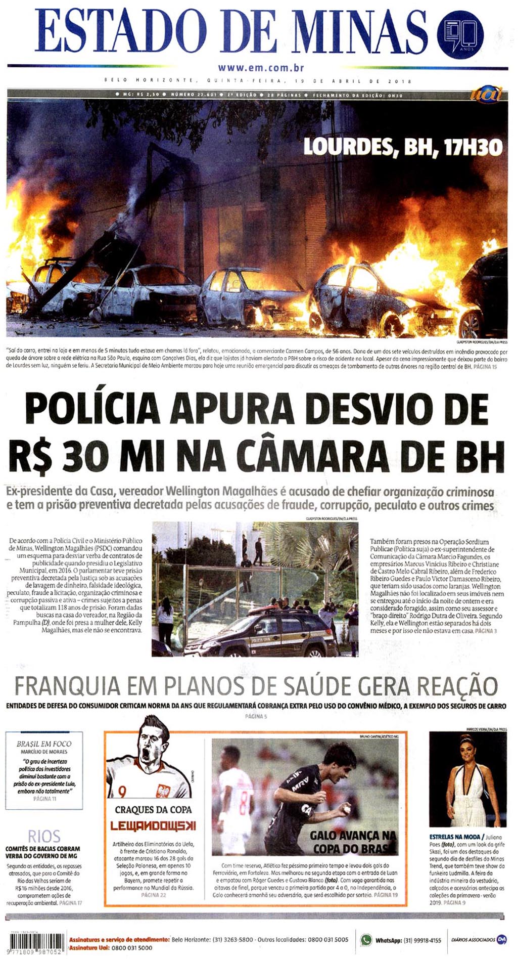 Capas Dos Principais Jornais De Belo Horizonte Nesta Quinta Feira 19 De Abril Por Dentro De 