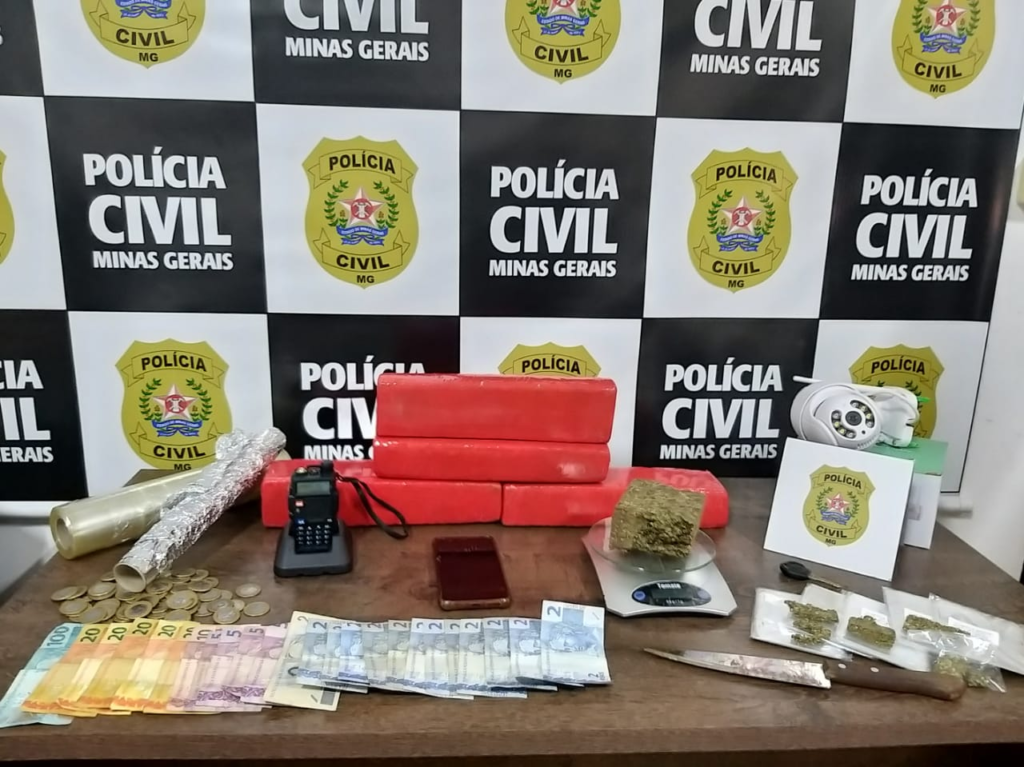 Polícia Civil prende suspeito e apreende drogas em Araxá - Foto: Divulgação/PCMG