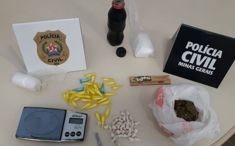 Dupla é presa pela polícia por tráfico de drogas em Itabira - Foto: Divulgação/PCMG