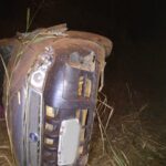 Motorista morre após caminhonete capotar na MG-190, em Monte Carmelo - Foto: Polícia Militar Rodoviária/Divulgação