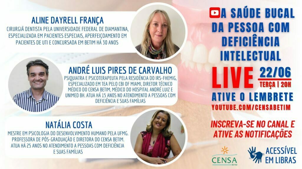 Live com especialistas aborda a saúde bucal da pessoa com deficiência intelectual transmissao 6
