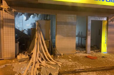 Grupo tenta explodir caixa eletrônico em Coimbra, na Zona da Mata - Foto: Reprodução/Redes Sociais