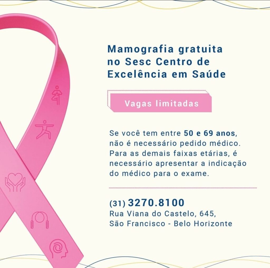 Sesc oferece mamografias gratuitas em Belo Horizonte - Foto: Divulgação/Sesc