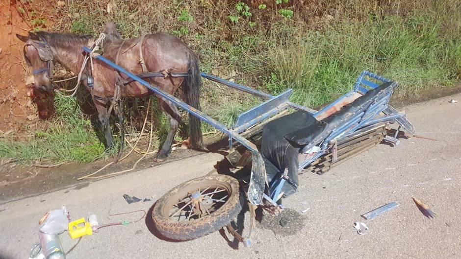 Criança de 10 anos morre após acidente entre moto e charrete, em Piranguinho - Foto: Divulgação/CBMMG