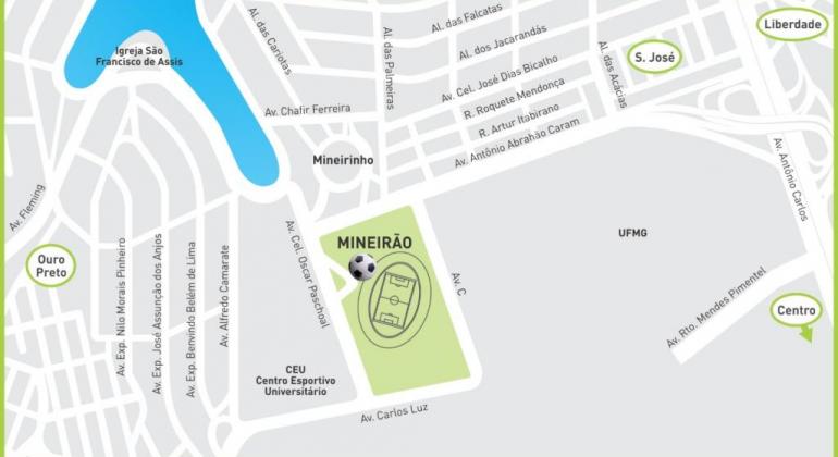 Trânsito é alterado no entorno do Mineirão para jogo de Atlético-MG x Fortaleza - Foto: Divulgação/BHTrans
