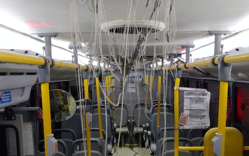 Ônibus é incendiado no bairro Ouro Minas, em Belo Horizonte - Foto: Divulgação/Polícia Militar