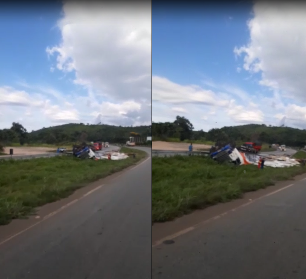 Motorista de carreta morre após tombar na BR-262 em Nova Serrana - Foto: Reprodução/Redes Sociais