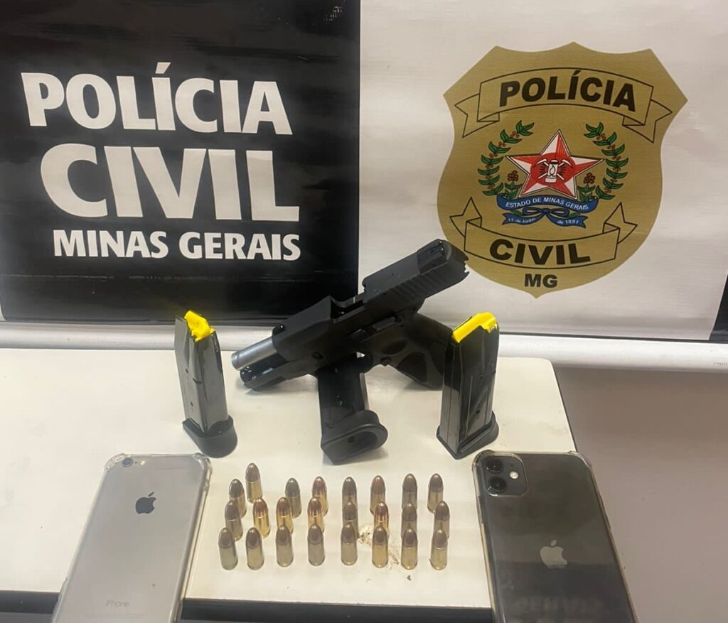 Polícia prende suspeito por posse ilegal de arma de fogo em Itabira - Foto: Divulgação/PCMG