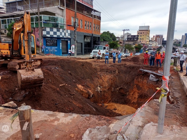 Obras na Avenida Cristiano Machado, em BH - Foto: Divulgação/Copasa