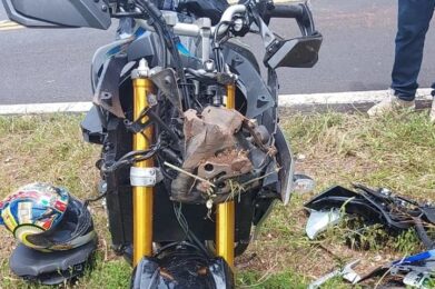 Motociclista morre após acidente na MG-413 em Araguari - Foto: Divulgação/CBMMG