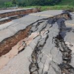 BR-262 em Abre Campo com pista cedendo - Foto: Reprodução/Dnit