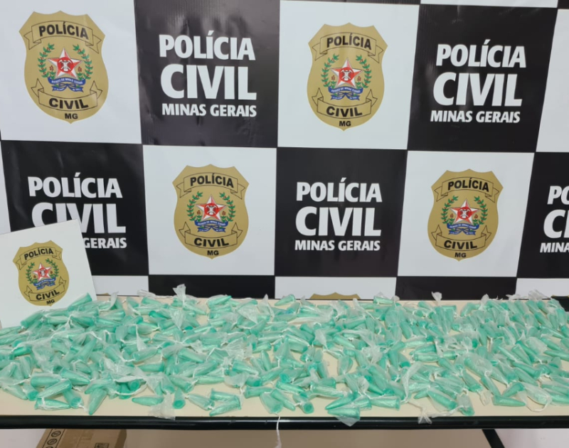 Polícia apreende quase 400 pinos de cocaína em Carmo do Rio Claro - Foto: Divulgação/PCMG