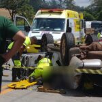 Três pessoas morrem após grave acidente na BR-040, entre Ressaquinha e Carandaí - Foto: Reprodução/Redes Sociais