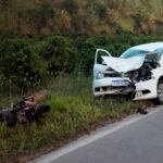 Funcionários de hospital de Juruaia morrem após batida entre moto e carro na BR-146, em Guaxupé - Foto: Divulgação/Corpo de Bombeiros