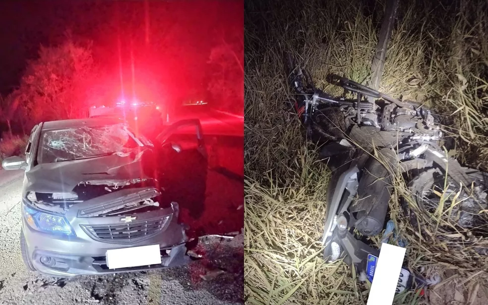 Pai e filha morrem em grave acidente envolvendo carros e moto na MG-347, em Pedralva - Foto: Divulgação/PMRv