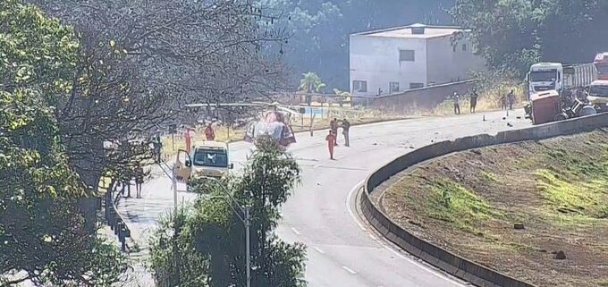 Acidente na Rodovia Fernão Dias, em Itatiaiuçu - Foto: Divulgação/Arteris Fernão Dias