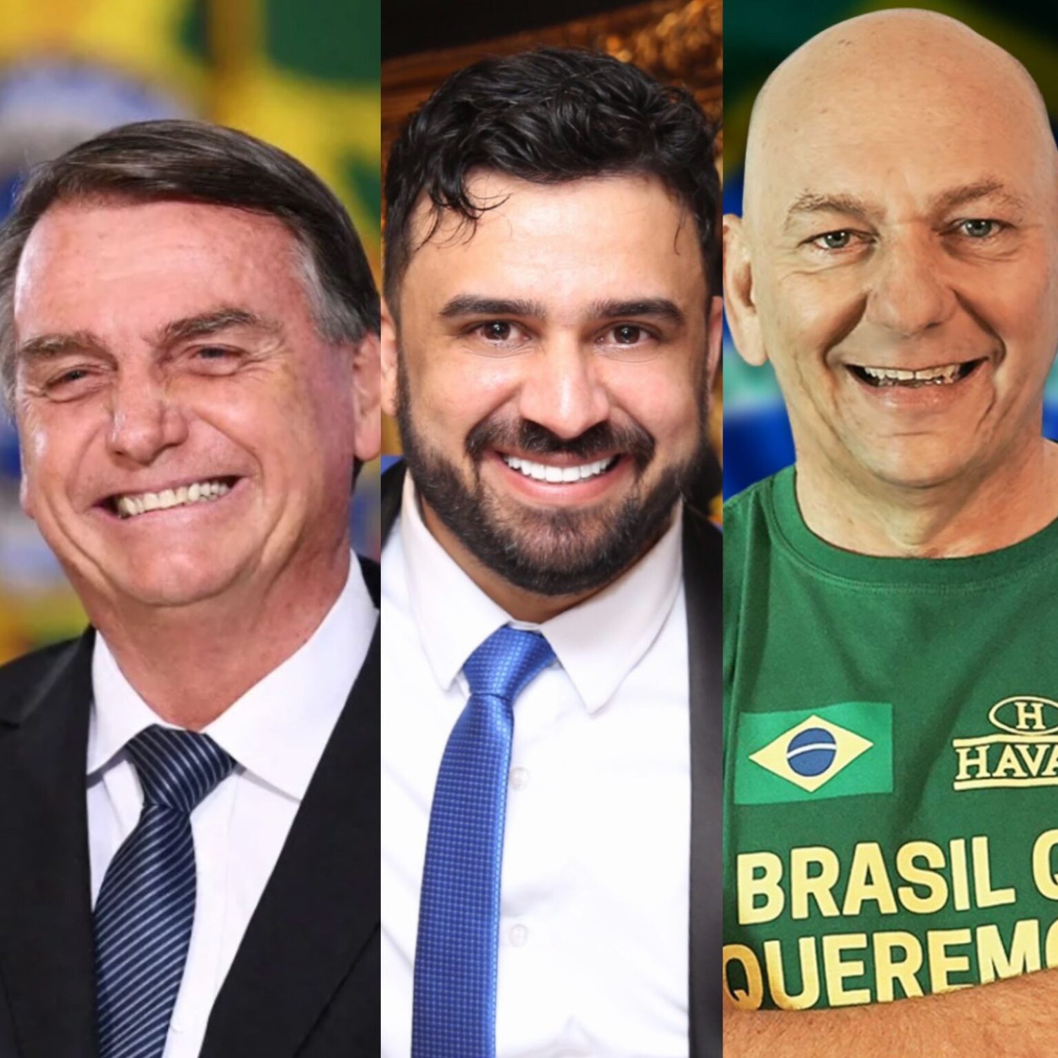 Os homenageados do Prêmio Leão do Norte Brasil 2022 Jair Bolsonaro, Luciano Hang e Fernando Vilarty