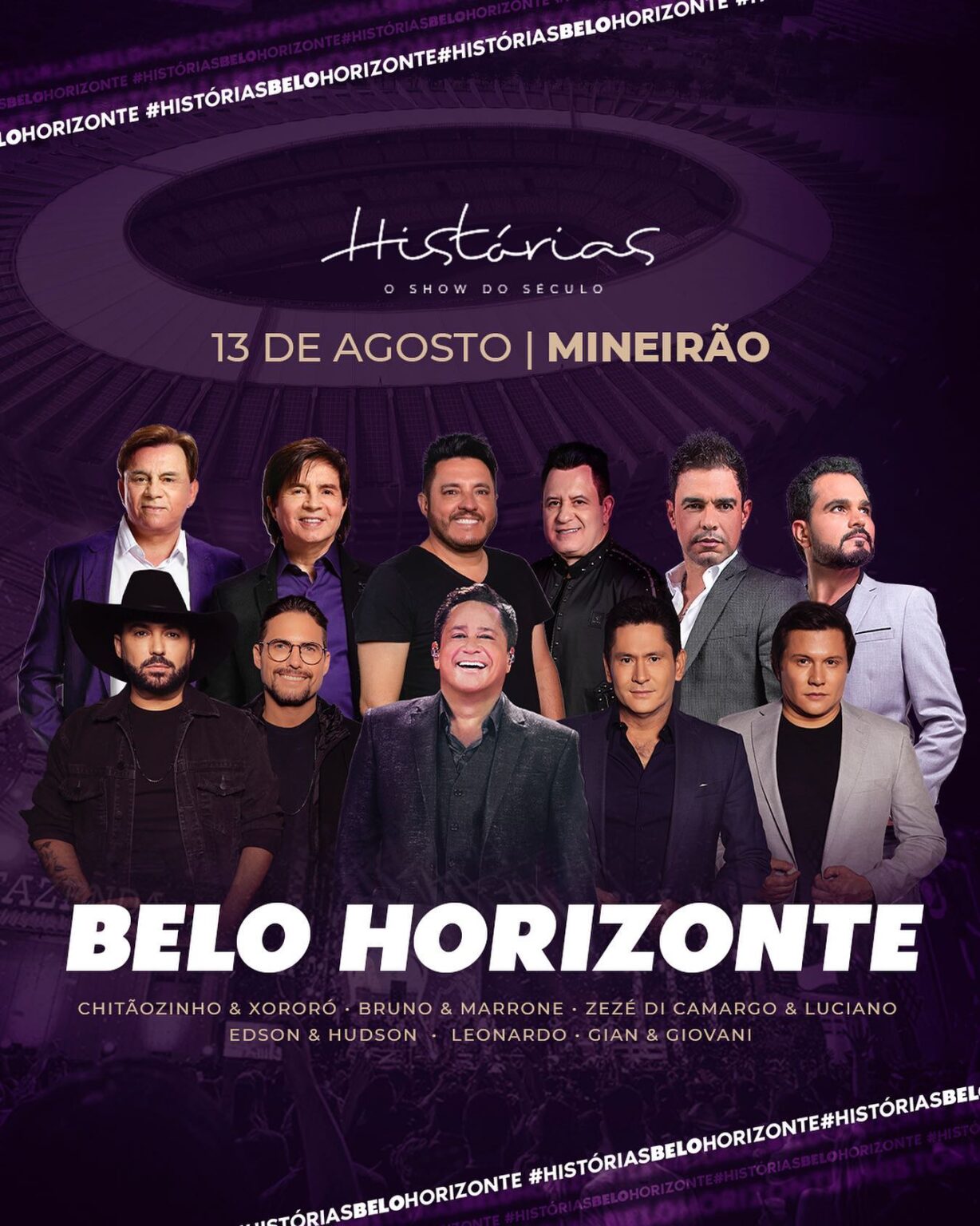 Chitãozinho & Xororó, Bruno & Marrone, Zezé di Camargo & Luciano, e muito mais: as atrações do Histórias no Mineirão Chitãozinho & Xororó, Bruno & Marrone, Zezé di Camargo & Luciano, e muito mais: as atrações do Histórias no Mineirão - Foto: Divulgação