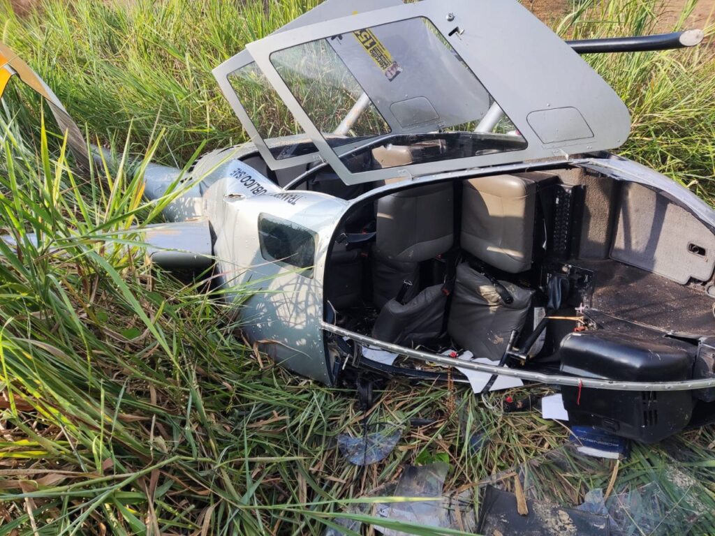 Helicóptero com candidato Hercílio Diniz cai em Engenheiro Caldas - Foto: Divulgação/CBMMG