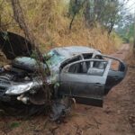 Mulher fica ferida após capotar na BR-494, em Oliveira - Foto: Divulgação/Samu