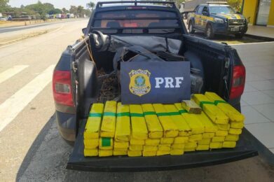 Idoso é preso transportando 60 quilos de maconha na BR-262, em Campos Altos - Foto: Divulgação/PRF