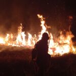 Incêndio em vegetação na MGC-369 em Boa Esperança - Foto: Divulgação/CBMMG