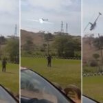 Vídeo mostra helicóptero atingido fio de alta tensão em Engenheiro Caldas, no Vale do Rio Doce - Foto: Reprodução