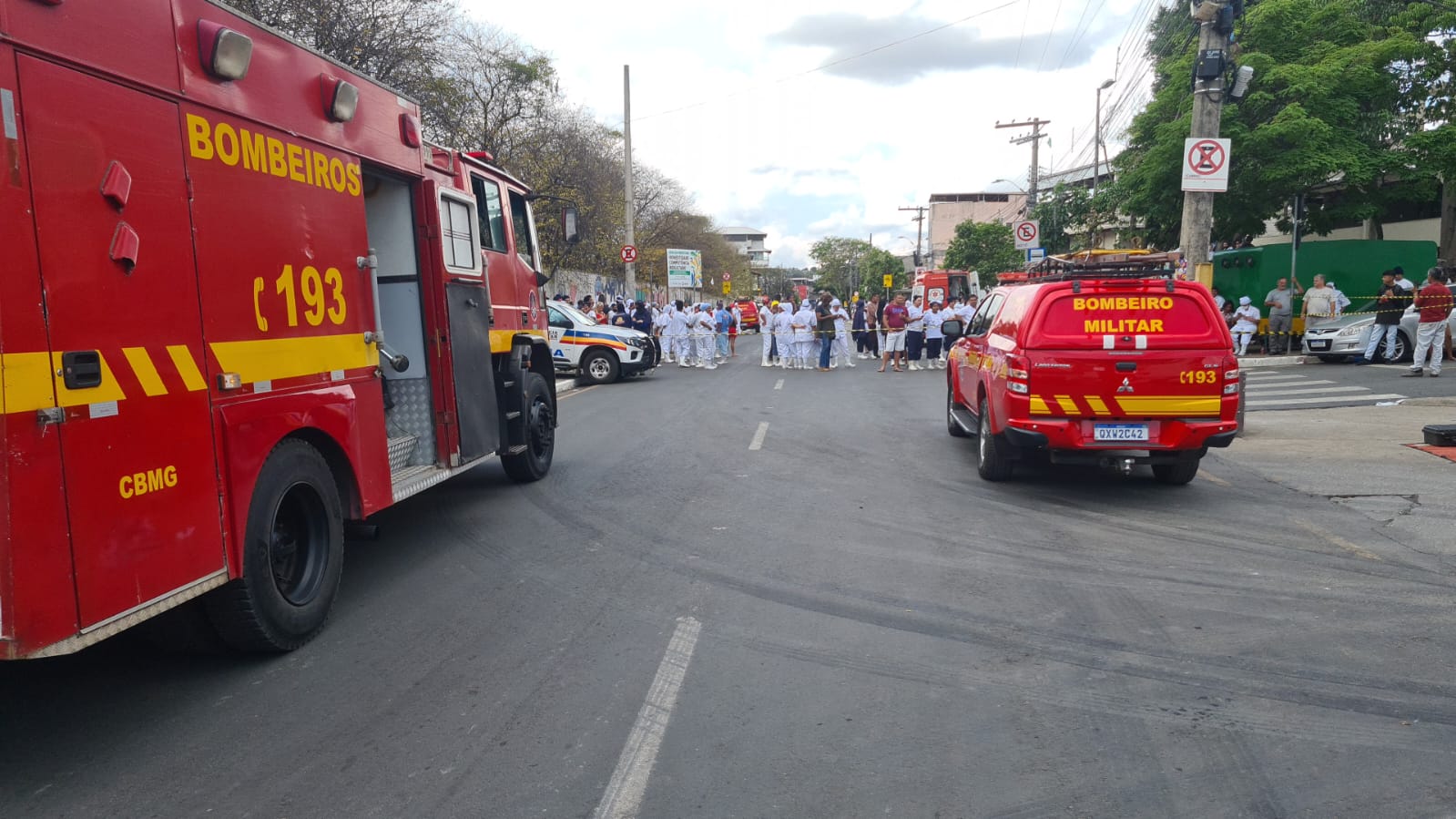 Vazamento de amônia causa intoxicação em 11 pessoas no bairro Capelinha, em Betim - Foto: Divulgação/CBMMG