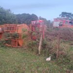 Homem morre após caminhão tombar na MG-464, em Sacramento (MG) - Foto: Divulgação/CBMMG