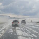 Chuva de granizo e neblina causa congestionamento na Rodovia Fernão Dias, em São Gonçalo do Sapucaí - Foto: Reprodução/Redes Sociais