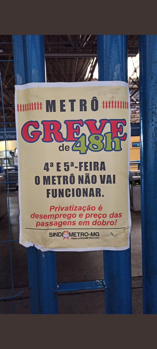 Estações do metrô de BH amanhecem fechadas nesta quarta-feira - Foto: Reprodução/Redes Sociais