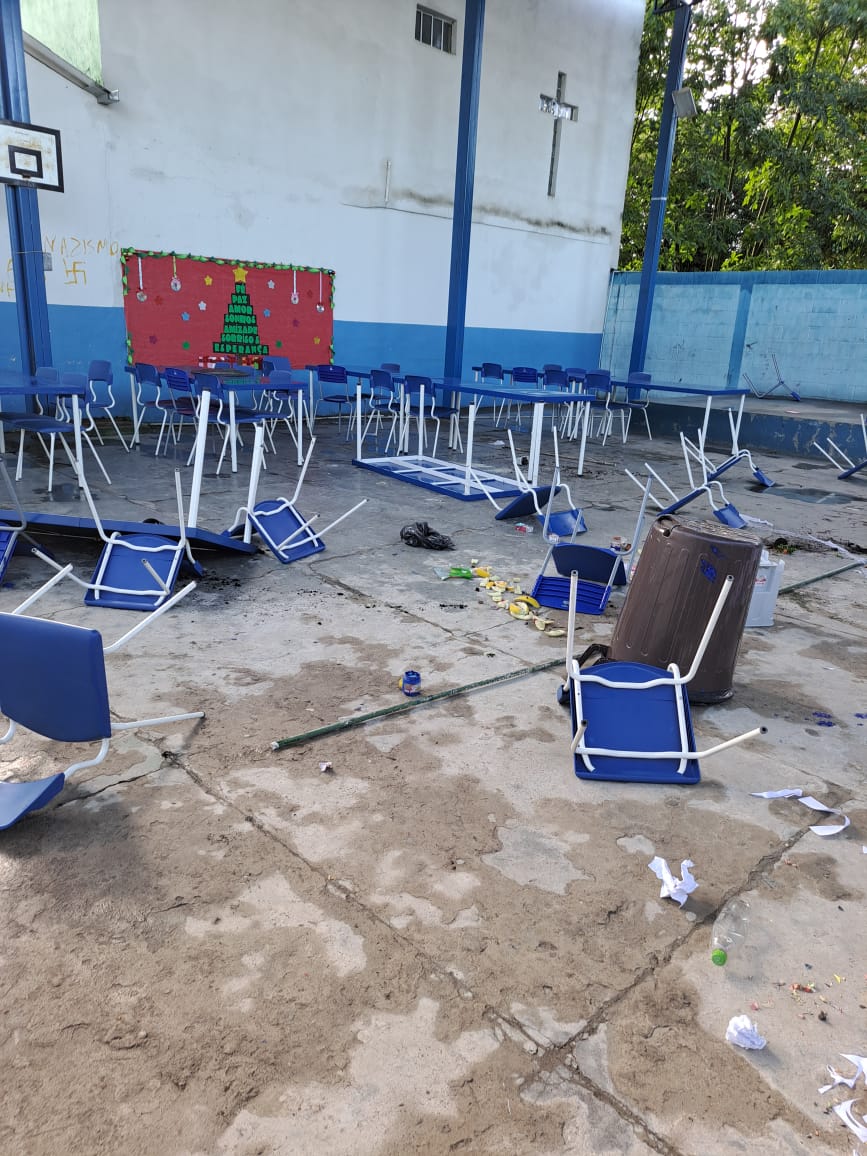 Ato de vandalismo deixa 600 alunos sem aula até quinta-feira em escola de Contagem - Foto: Divulgação