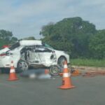 Pai, mãe e filha morrem após grave acidente entre carro e ônibus na BR-040 em Lagoa Grande - Foto: Reprodução
