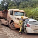 Motorista morre presa às ferragens após acidente na MG-030, em Congonhas - Foto: Divulgação/CBMMG