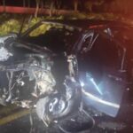Sete jovens ficam feridos após batida frontal na MGC-259, em Inimutaba - Foto: Divulgação/PMRv