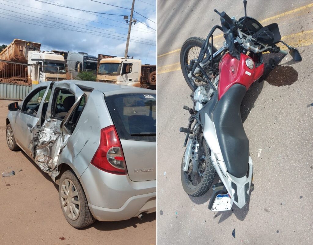 Seis pessoas ficam feridos após acidente entre motocicleta e carro na BR-356, em Itabirito - Foto: Reprodução/Redes Sociais