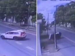 Vídeo: Policial militar é arremessado após viatura capotar em Contagem - Foto: Reprodução
