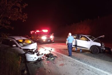 Paciente morre após ambulância se envolver em acidente na BR-259, em Santa Rita do Sapucaí - Foto: Divulgação/CBMMG