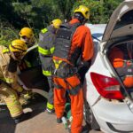 Mulher morre e duas pessoas ficam gravemente feridas em acidente na MGC-120, em Ferros - Foto: Divulgação/Corpo de Bombeiros