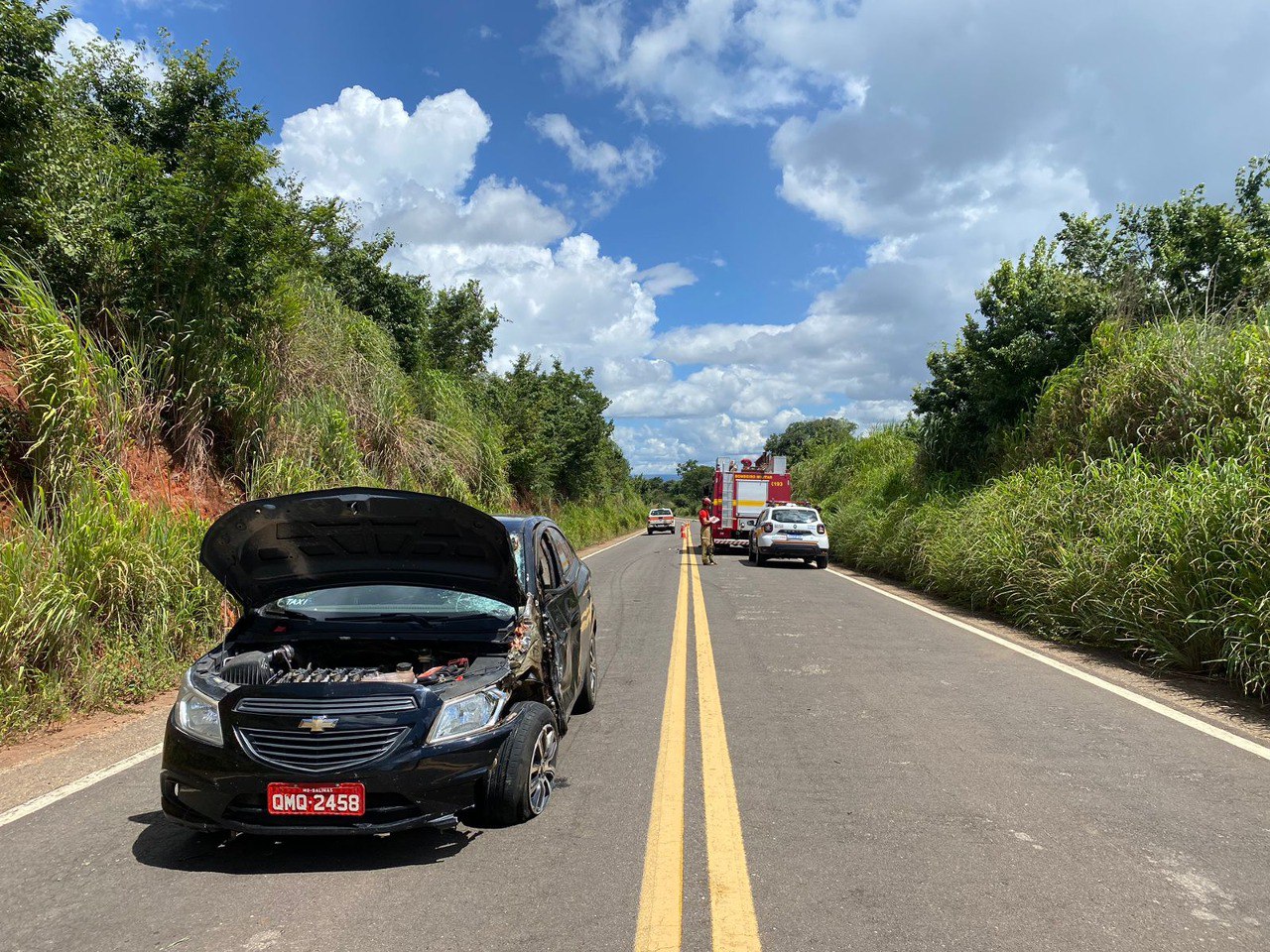 Duas professoras morrem em acidente entre moto e carro na MG-342, no Norte de Minas - Foto: Divulgação/Corpo de Bombeiros