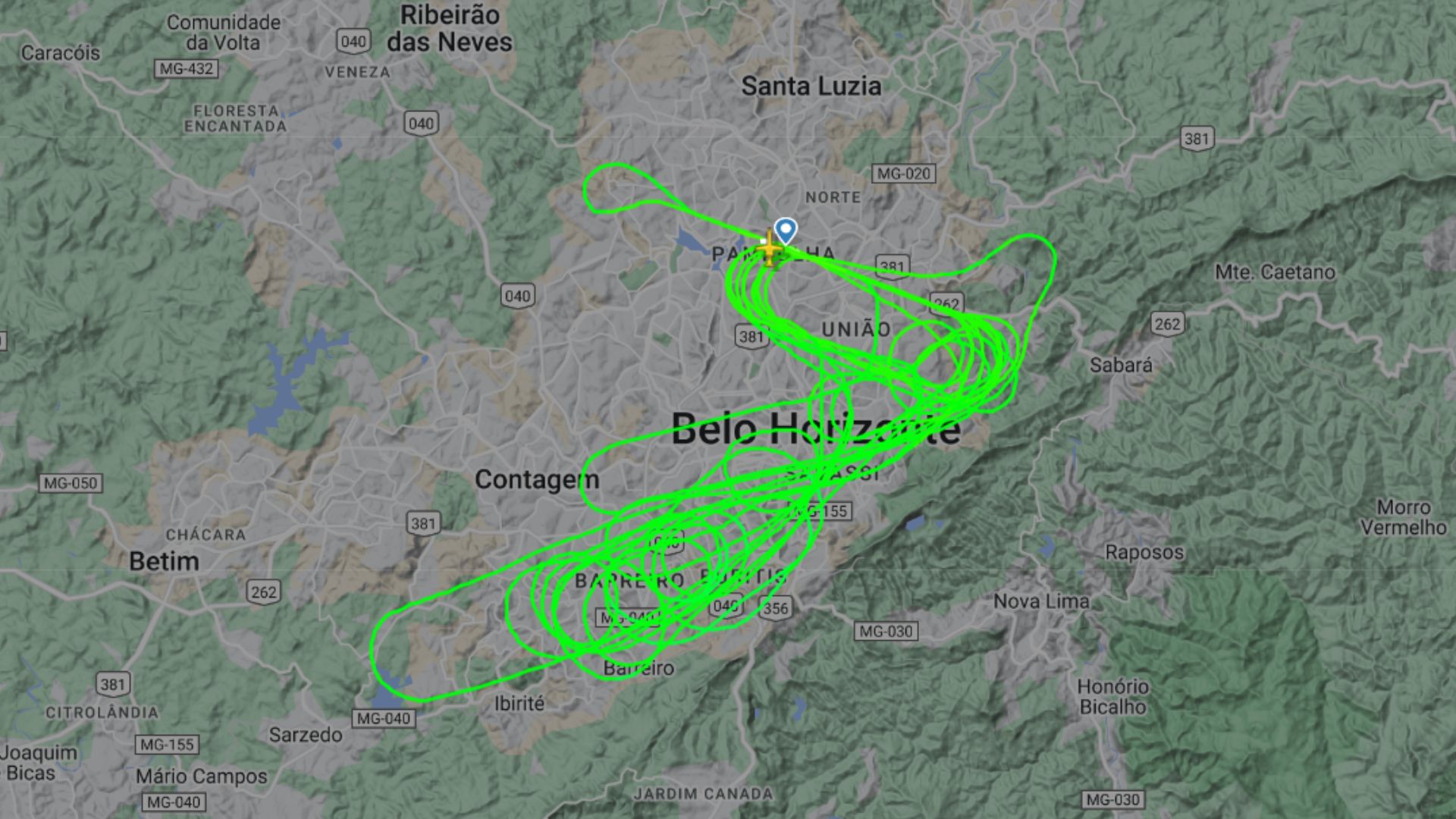Aeronave da FAB3064 - Foto: Reprodução/Flightradar24