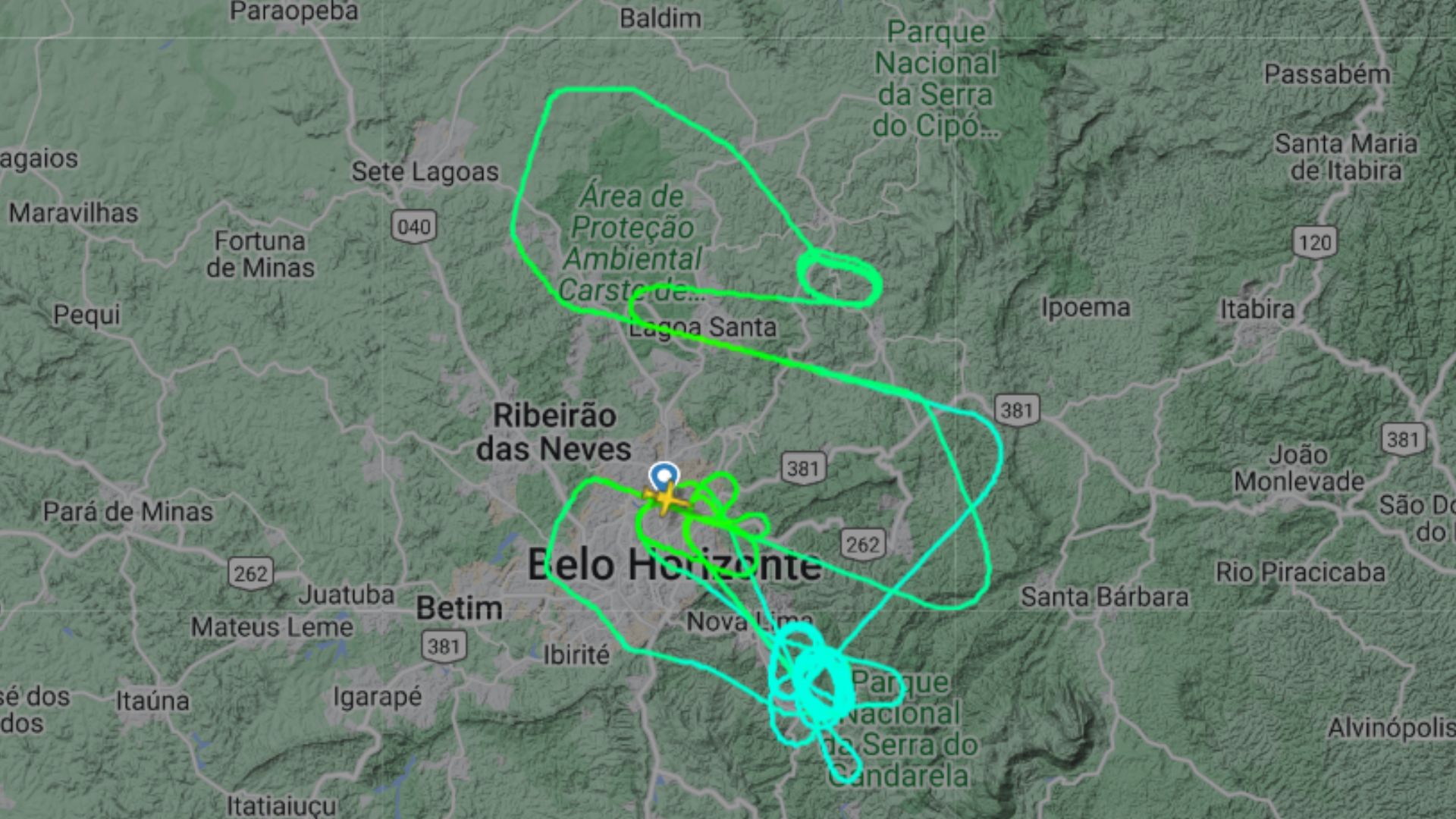 Aeronave da FAB6053 - Foto: Reprodução/Flightradar24