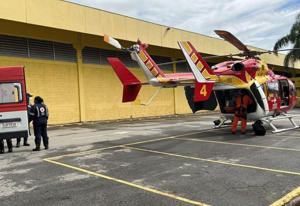 Homem fica gravemente ferido após acidente na Avenida Brasília, em Santa Luzia - Foto: Divulgação/Corpo de Bombeiros