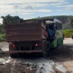 Caminhão bate de frente com ônibus na BR-040, em Congonhas - Foto: Reprodução/Redes Sociais