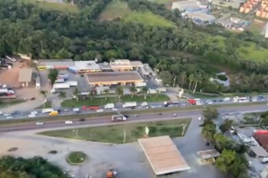 Trânsito é lento na saída para o feriado pela BR-040 - Foto: Divulgação/PRF