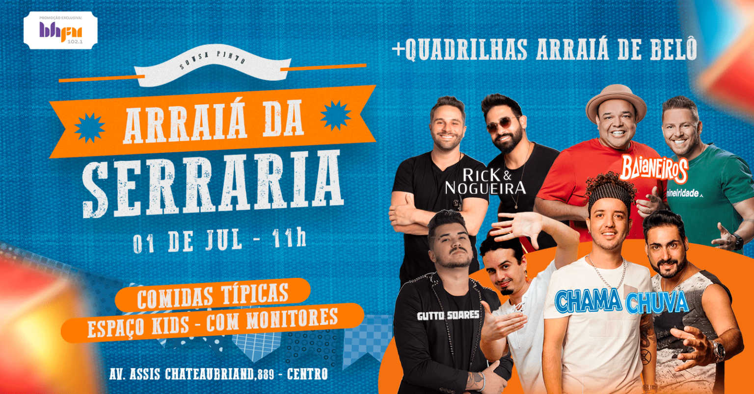 Arraiá da Serraria tem programação especial e entrada gratuita Arraiá da Serraria - Foto: Divulgação