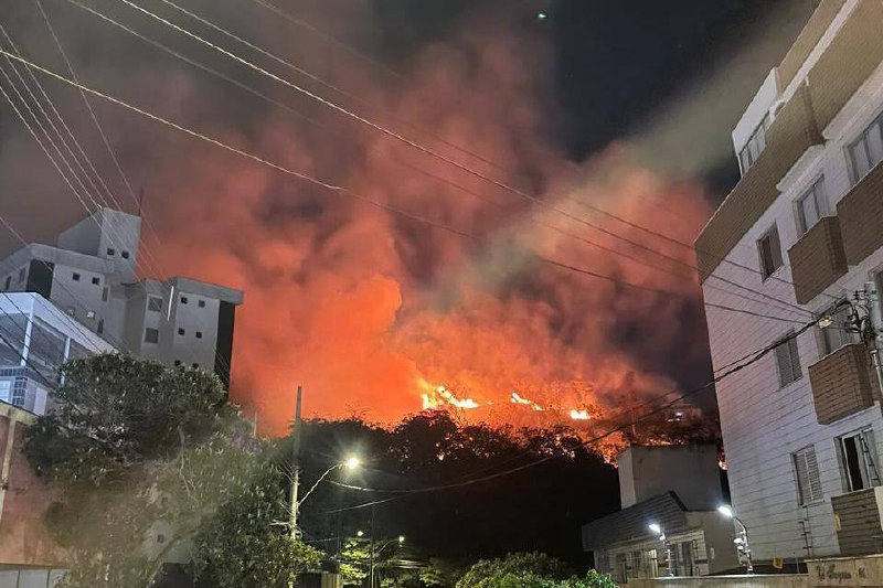 Incêndio destrói parque municipal no bairro Palmares, em BH - Foto: Reprodução/Redes Sociais