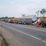 Acidente entre seis veículos deixa 13 feridos na BR-153, em Prata - Foto: Divulgação/Corpo de Bombeiros