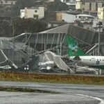 Parte de estrutura de hangar desaba no Aeroporto da Pampulha, em BH - Foto: Reprodução